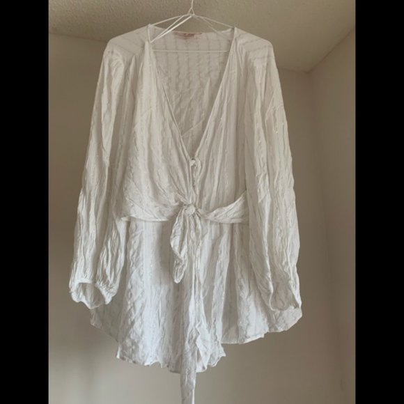 In Every Story... Tops - (3/$60) White Wrap Blouse